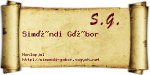 Simándi Gábor névjegykártya